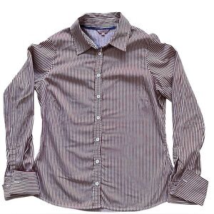 Ted Baker Red Striped French Cuff Button Down Shirt Blouse Top